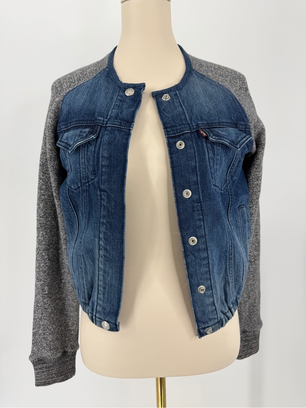 Levi's, Women’s  Denim Jacket with Gray Sleeves, Size XS